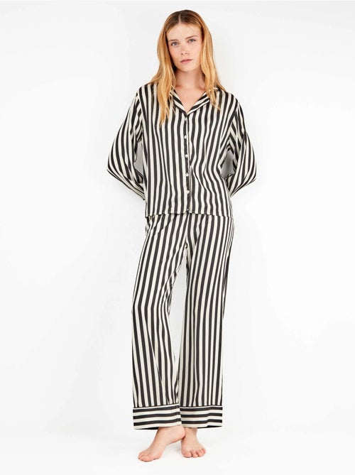 Ensemble pyjama chemisier à rayures - Kiabi Ensemble pyjama chemisier à rayures - Kiabi