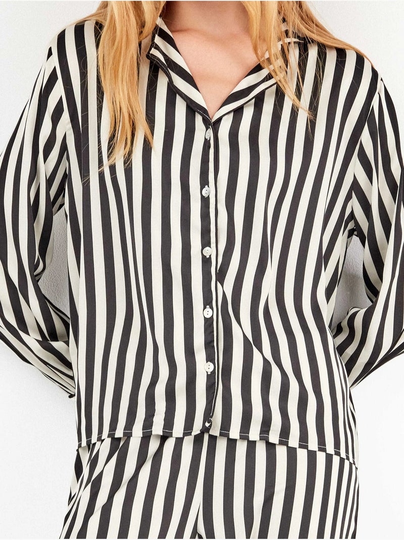 Ensemble pyjama chemisier à rayures Multicolore - Kiabi
