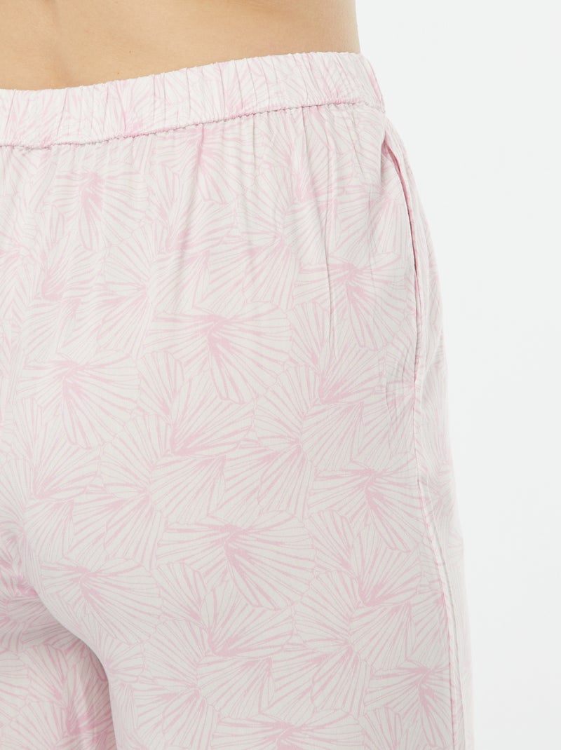 Ensemble pyjama chemisier + pantalon imprimé ROSE - Kiabi