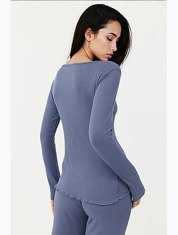 Ensemble pyjama coupe décontractée à col en v et jambes larges hiccup