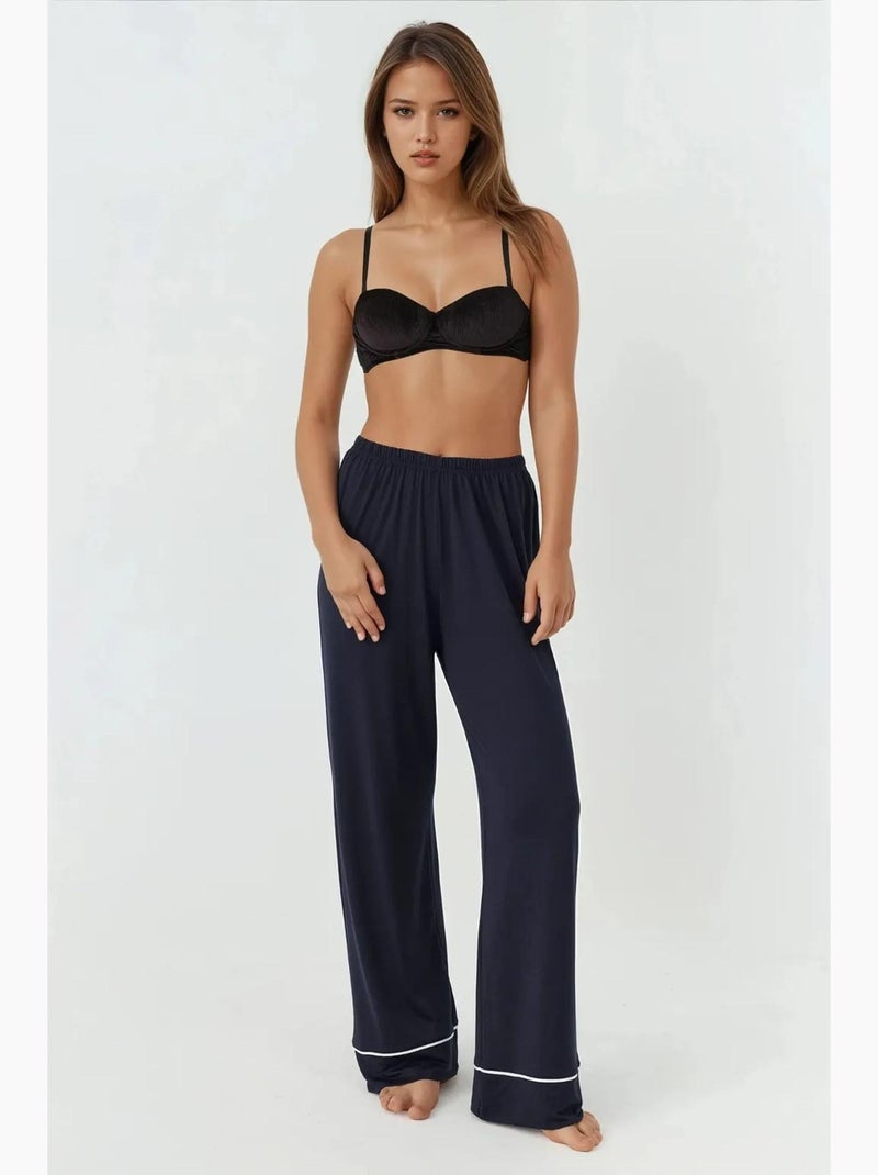 Ensemble pyjama coupe décontractée à manches longues et col chemise hiccup Bleu marine - Kiabi