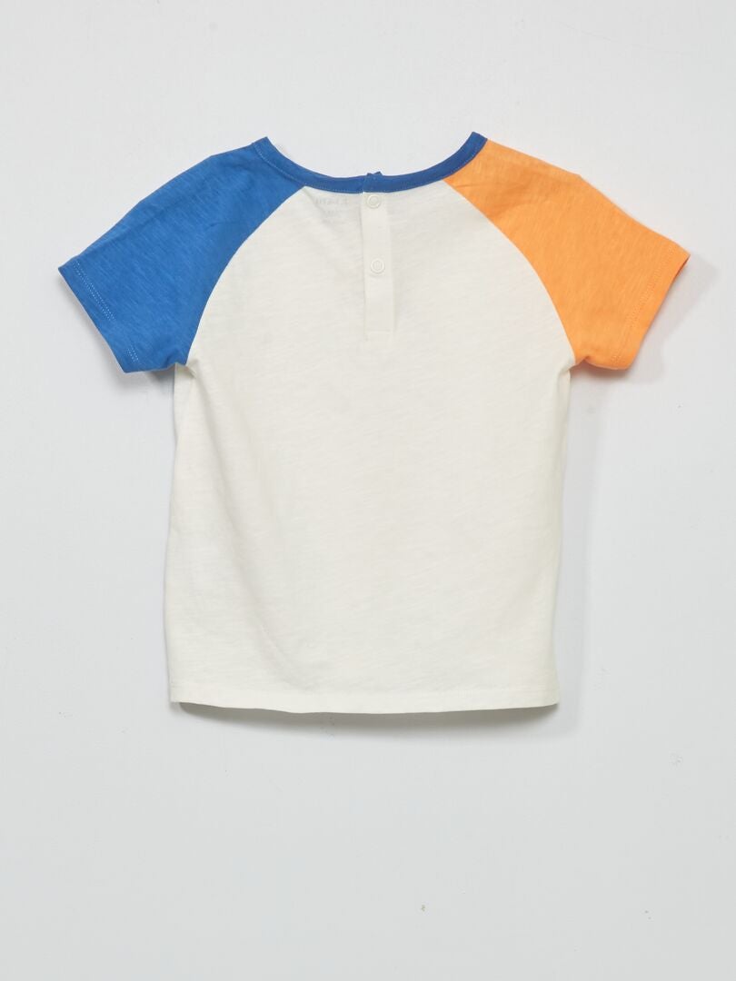 Ensemble pyjama court - 2 pièces Blanc/bleu/orange - Kiabi