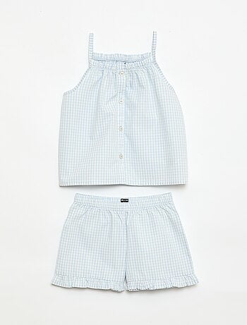 Ensemble pyjama court à motif Vichy - 2 pièces