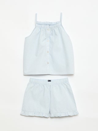 Ensemble pyjama court à motif Vichy - 2 pièces