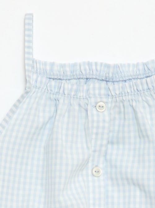 Ensemble pyjama court à motif Vichy - 2 pièces - Kiabi