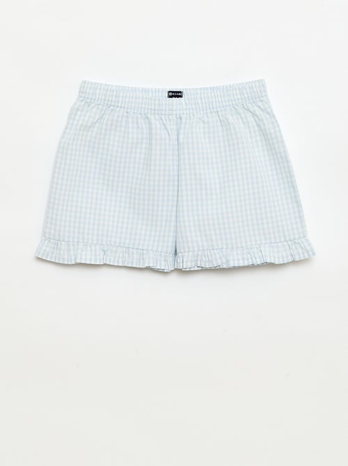 Ensemble pyjama court à motif Vichy - 2 pièces - Kiabi