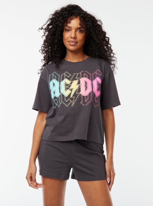 Ensemble pyjama court 'ACDC' - 2 pièces - Kiabi