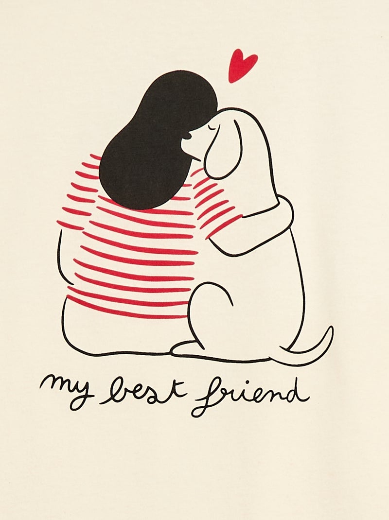 Ensemble pyjama court  'Agathe Sorlet x Kiabi' - Saint-Valentin Blanc - Kiabi