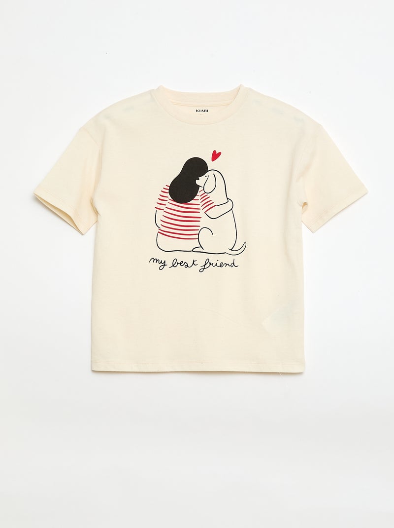 Ensemble pyjama court  'Agathe Sorlet x Kiabi' - Saint-Valentin Blanc - Kiabi