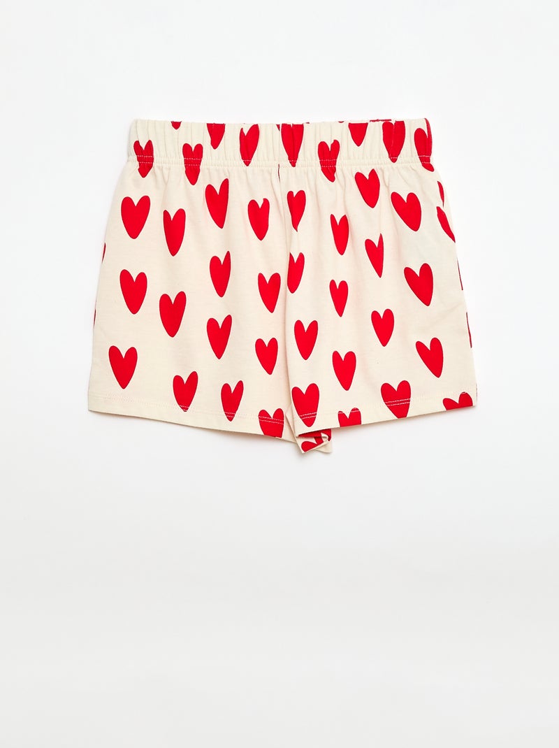 Ensemble pyjama court  'Agathe Sorlet x Kiabi' - Saint-Valentin Blanc - Kiabi