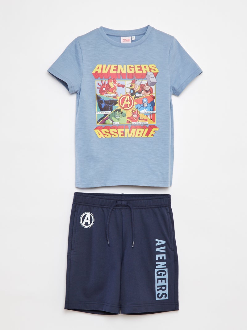 Ensemble pyjama court 'Avengers' - 2 pièces BLEU - Kiabi