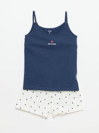 Ensemble pyjama court débardeur + short - 2 pièces