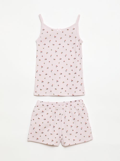 Ensemble pyjama court débardeur + short à motif - 2 pièces - Kiabi