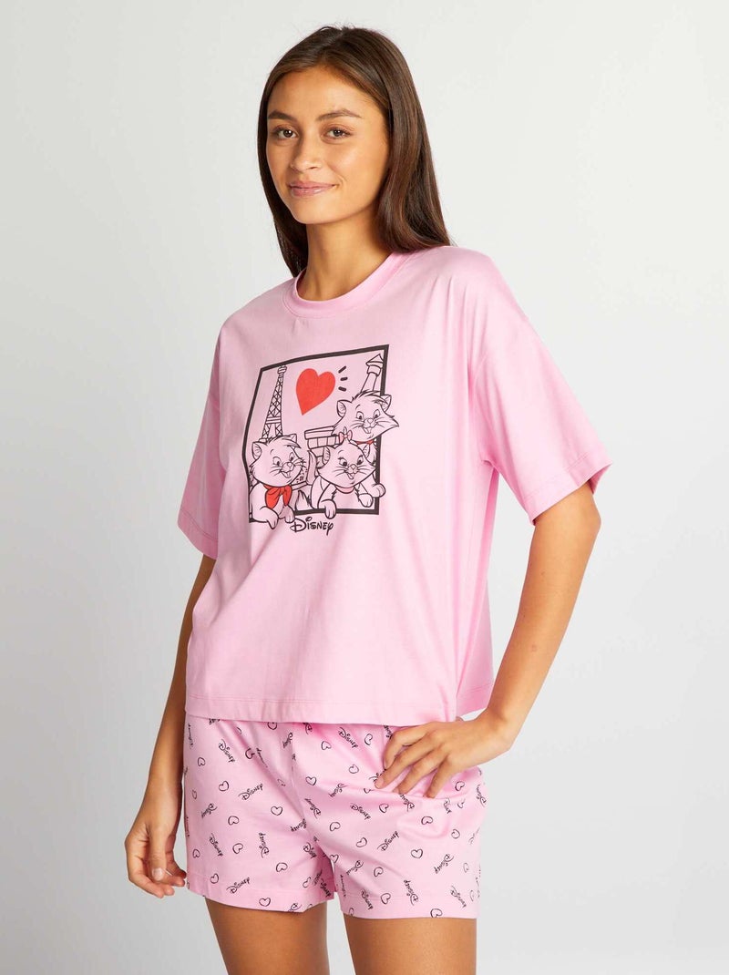 Ensemble pyjama court 'Disney' - 2 pièces Rose - Kiabi