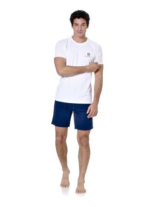 Ensemble pyjama court homme avec t-shirt col V Dom Serge Blanco