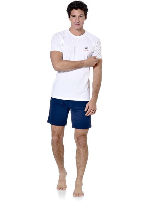 Ensemble pyjama court homme avec t-shirt col v dom serge blanco - Kiabi