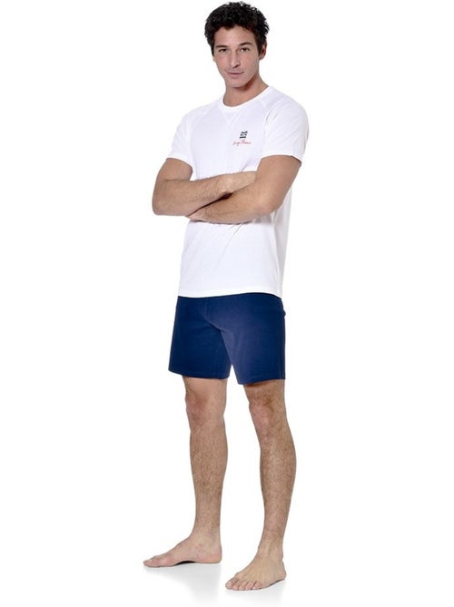 Ensemble pyjama court homme avec t-shirt col v dom serge blanco - Kiabi