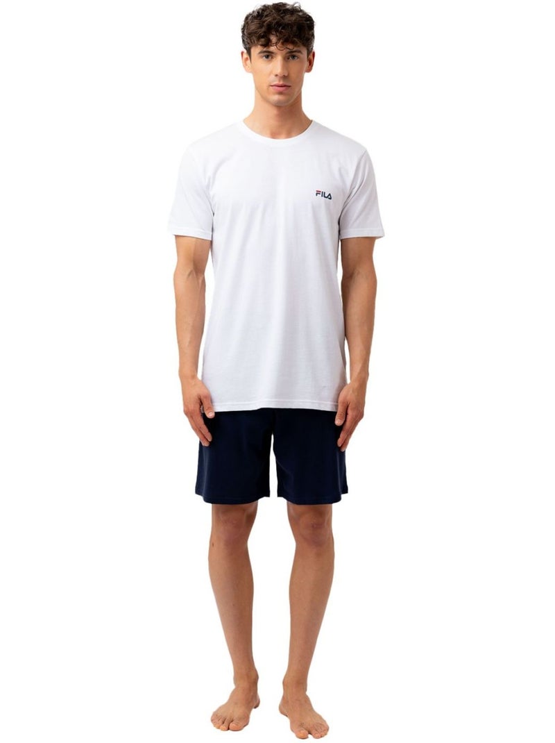 Ensemble pyjama court homme en coton jersey FPS1194 Fila Blanc - Kiabi