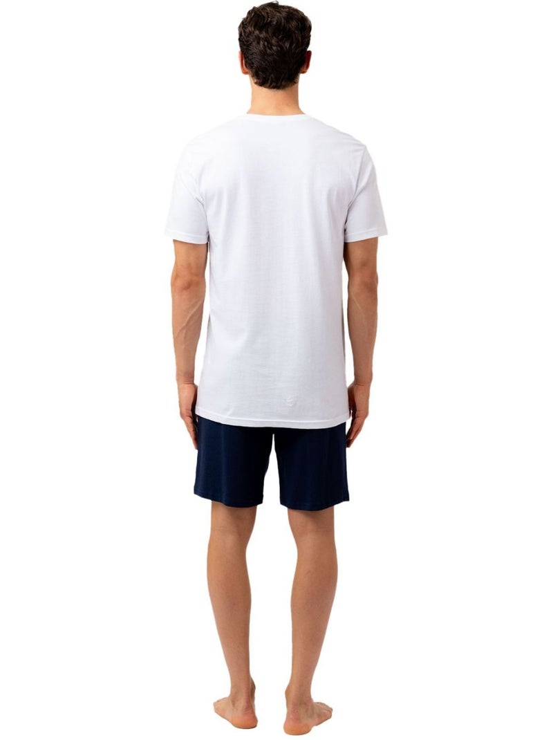 Ensemble pyjama court homme en coton jersey FPS1194 Fila Blanc - Kiabi