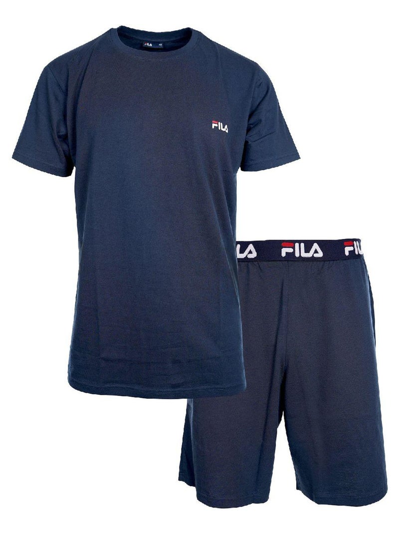 Ensemble pyjama court homme en coton jersey FPS1194 Fila Bleu - Kiabi