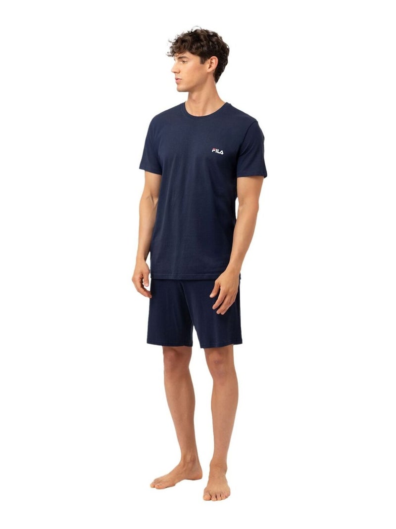 Ensemble pyjama court homme en coton jersey FPS1194 Fila Bleu - Kiabi
