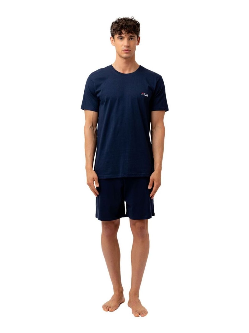 Ensemble pyjama court homme en coton jersey FPS1194 Fila Bleu - Kiabi