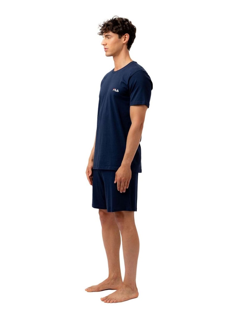 Ensemble pyjama court homme en coton jersey FPS1194 Fila Bleu - Kiabi