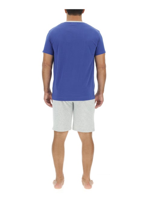 Ensemble Pyjama court homme en coton uni col boutonné & Logo poitrine Pierre Cardin - Kiabi