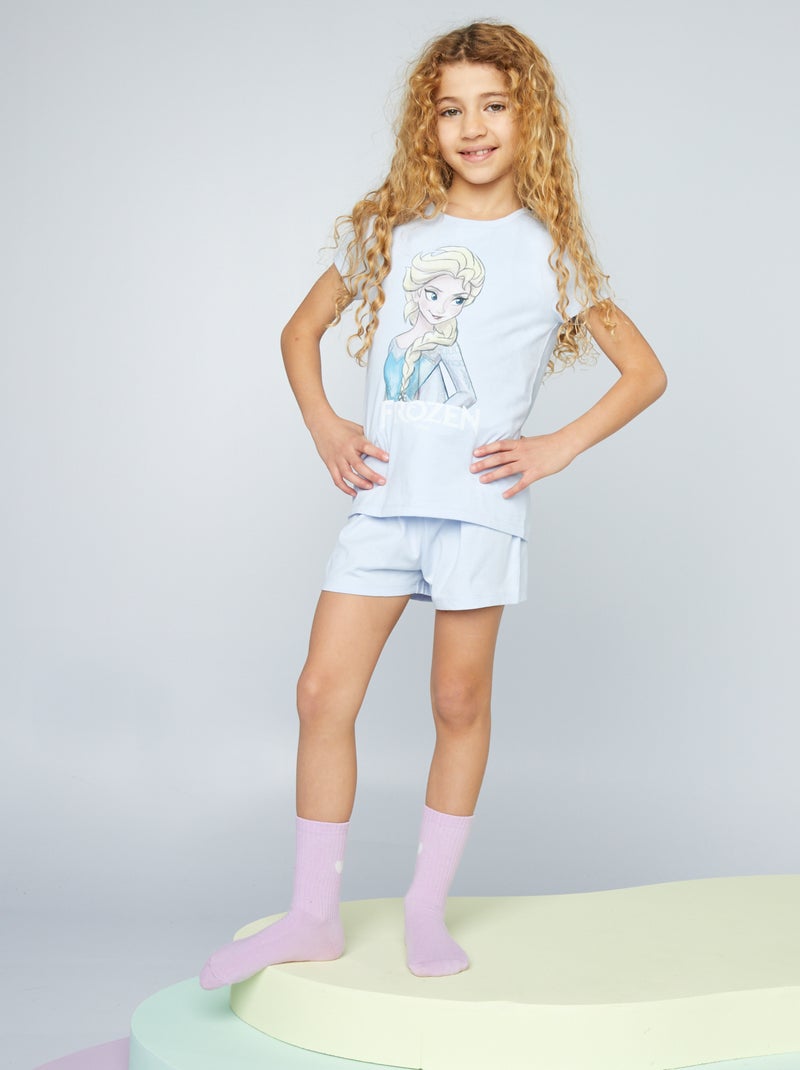 Ensemble pyjama court 'La reine des neiges' 'Disney' Bleu - Kiabi