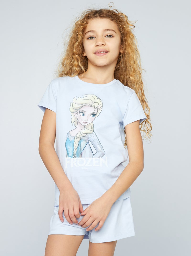 Ensemble pyjama court 'La reine des neiges' 'Disney' Bleu - Kiabi