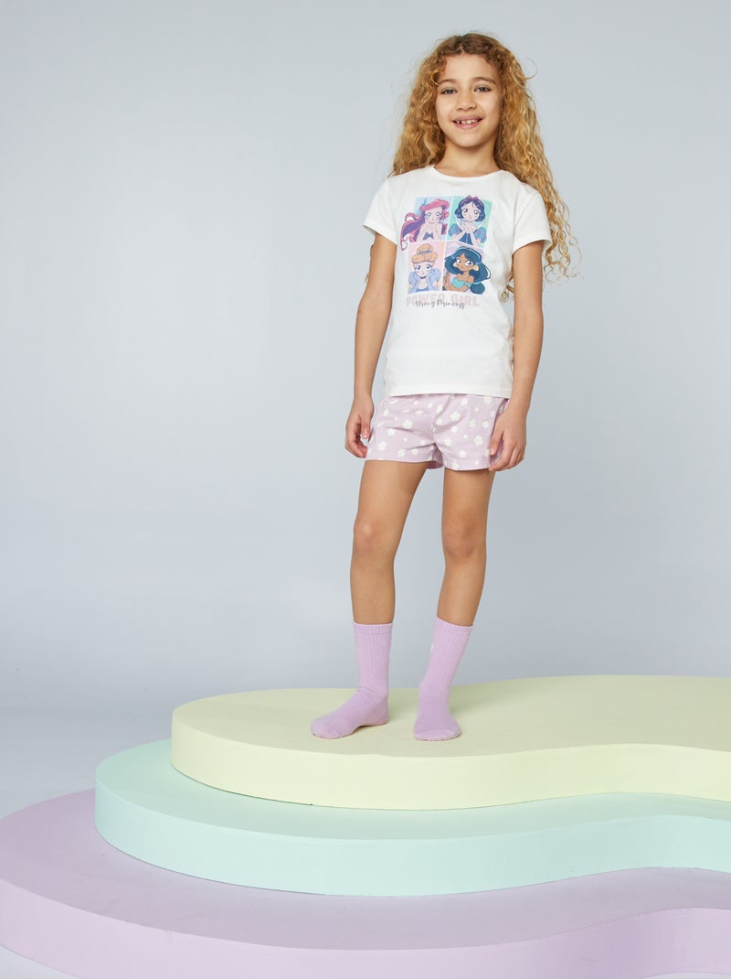 Ensemble pyjama court 'Princesses' 'Disney' Blanc - Kiabi