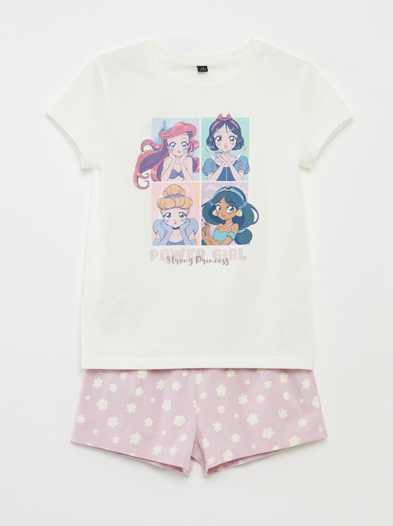 Ensemble pyjama court 'Princesses' 'Disney' Blanc - Kiabi