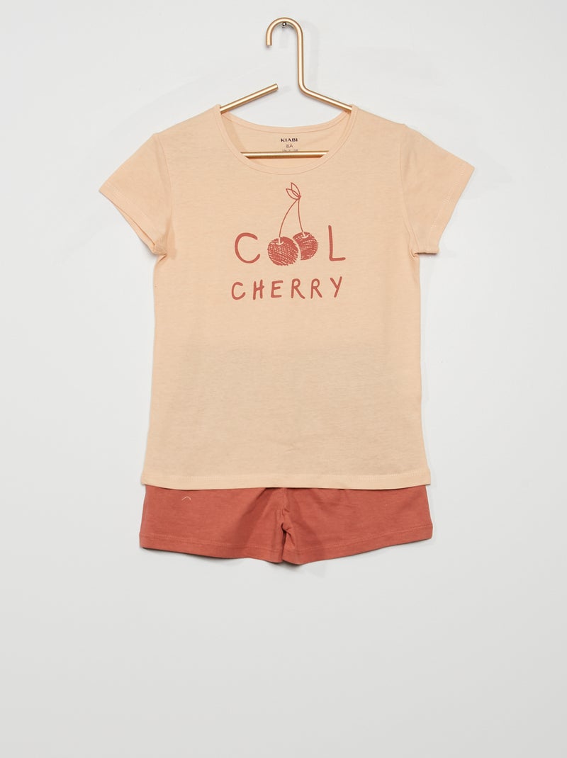Ensemble pyjama court rose - Kiabi