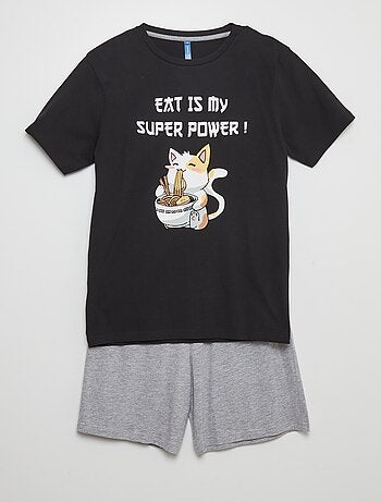 Ensemble pyjama court short + t-shirt - 2 pièces