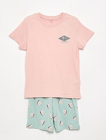 Ensemble pyjama court short + t-shirt - 2 pièces