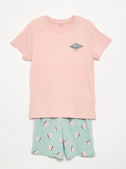 Ensemble pyjama court short + t-shirt - 2 pièces - Kiabi Ensemble pyjama court short + t-shirt - 2 pièces - Kiabi