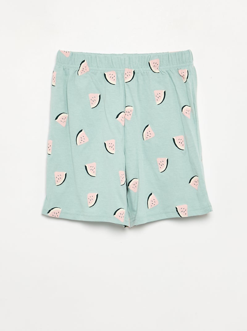 Ensemble pyjama court short + t-shirt - 2 pièces Rose - Kiabi