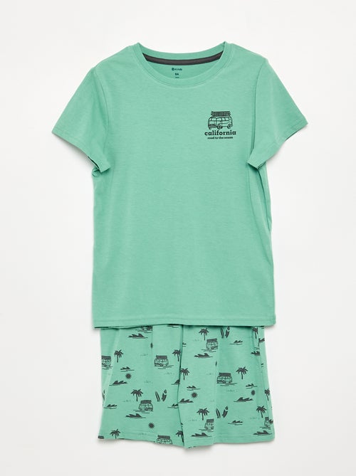 Ensemble pyjama court short + t-shirt - 2 pièces - Kiabi Ensemble pyjama court short + t-shirt - 2 pièces - Kiabi