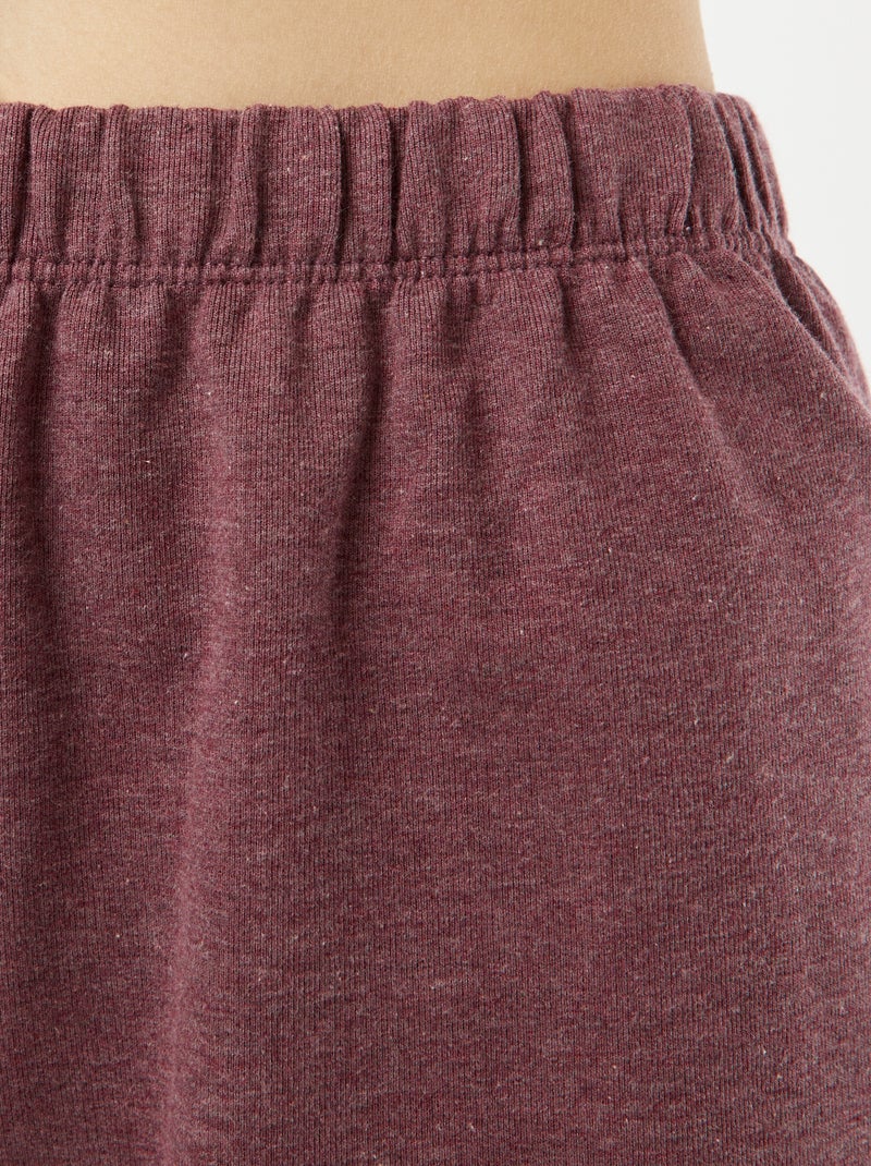 Ensemble pyjama court short + t-shirt avec broderie - 2 pièces Violet - Kiabi