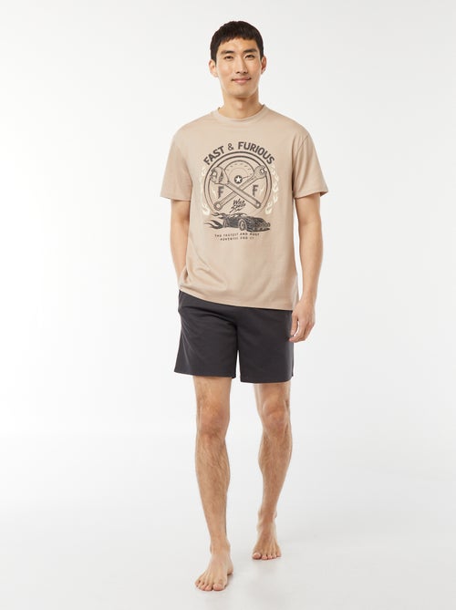 Ensemble pyjama court short + t-shirt 'Fast and Furious' -  2 pièces - Kiabi