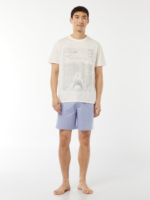 Ensemble pyjama court short + t-shirt 'Jaws' -  2 pièces - Kiabi