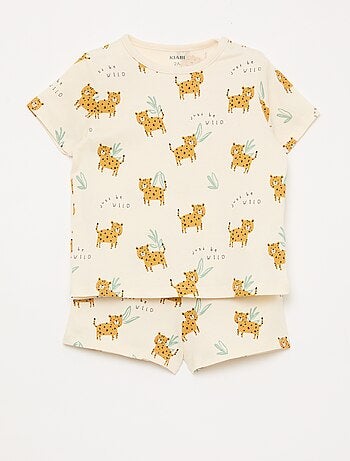 Ensemble pyjama court t-shirt + short - 2 pièces