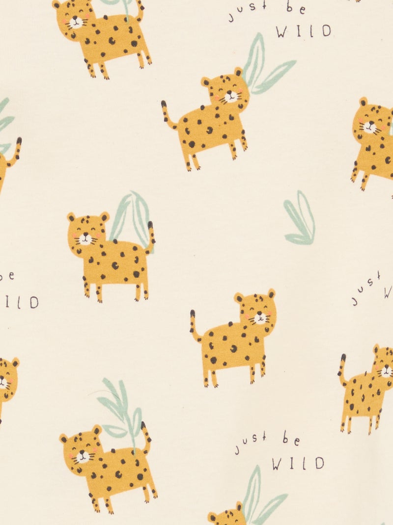 Ensemble pyjama court t-shirt + short - 2 pièces Beige - Kiabi