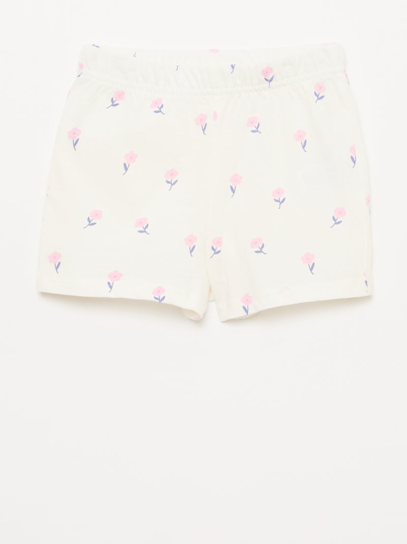 Ensemble pyjama court t-shirt + short - 2 pièces Blanc - Kiabi