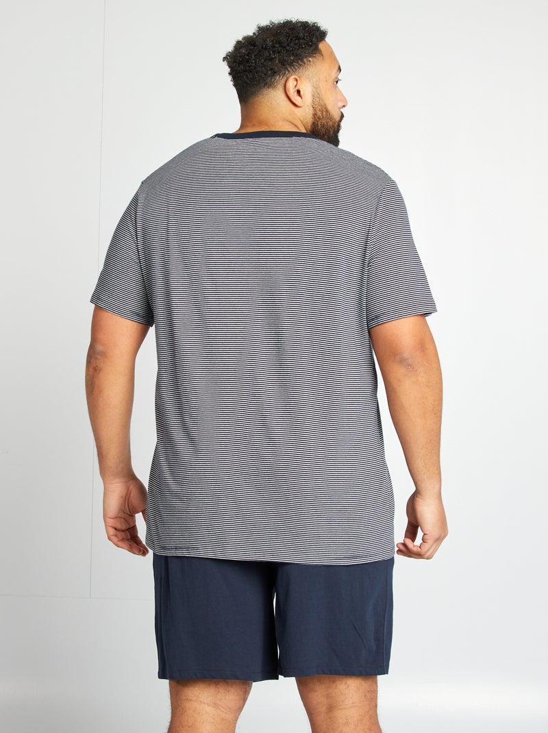 Ensemble pyjama court t-shirt + short - 2 pièces BLEU - Kiabi
