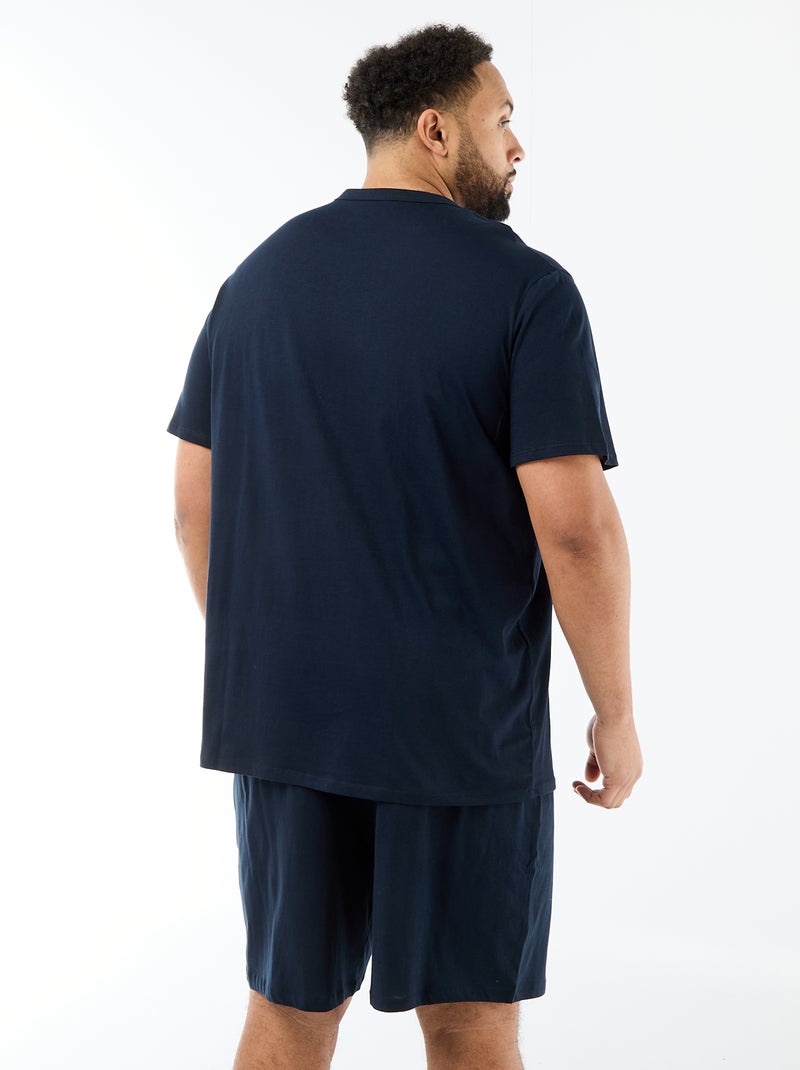 Ensemble pyjama court t-shirt + short - 2 pièces Bleu - Kiabi