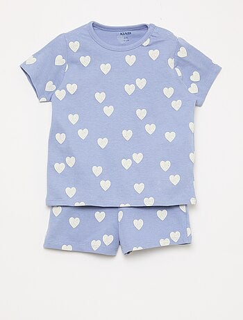 Ensemble pyjama court t-shirt + short - 2 pièces