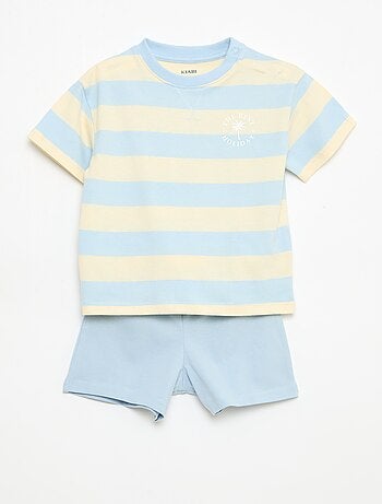 Ensemble pyjama court t-shirt + short - 2 pièces