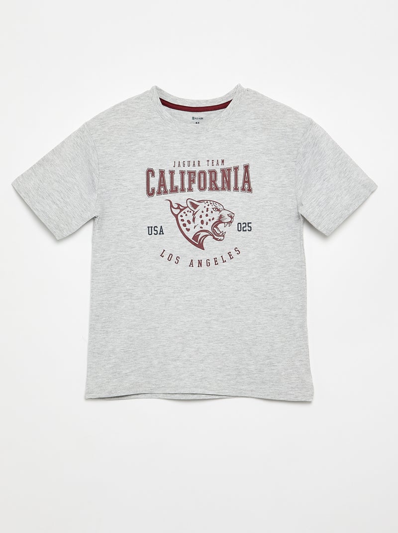 Ensemble pyjama court t-shirt + short - 2 pièces Gris - Kiabi