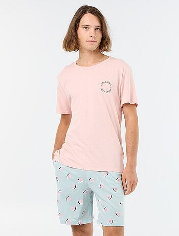 Ensemble pyjama court t-shirt + short - 2 pièces